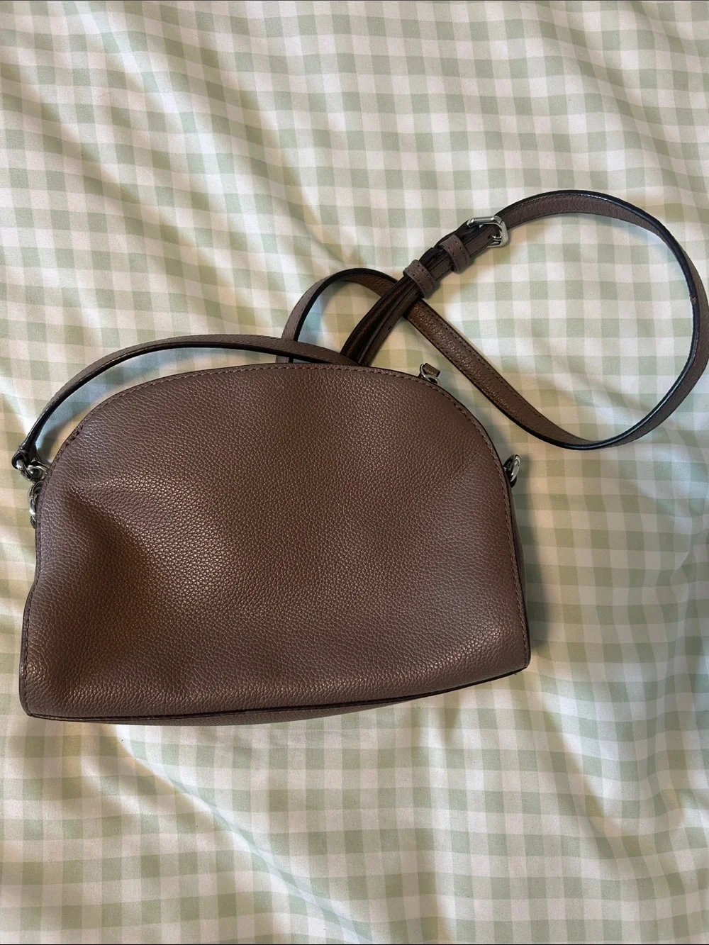kate spade Brown Pebbled Leather Dome Crossbody